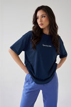Kadın Lacivert Spectacular Oversize Salaş T-Shirt