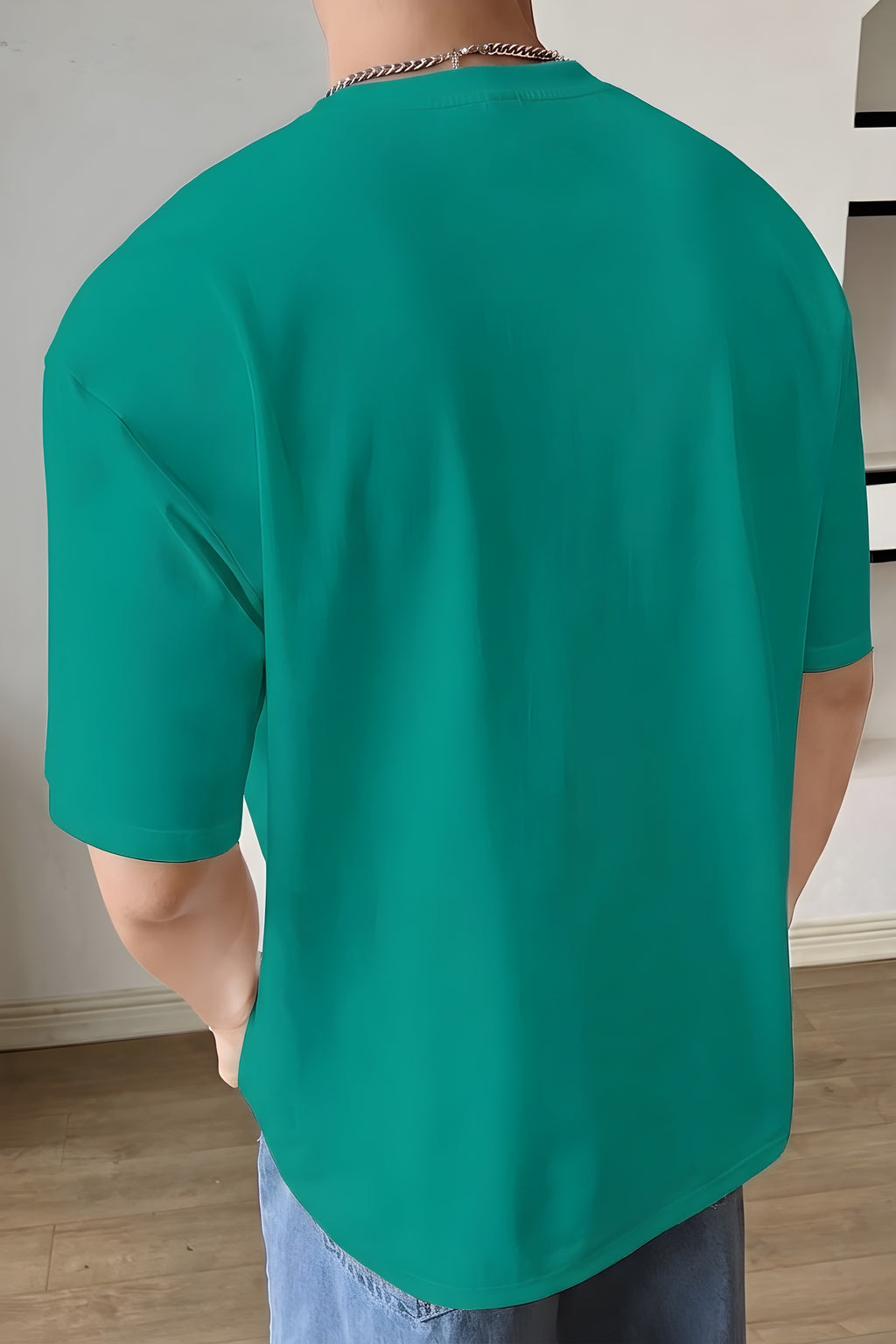 Erkek Bntn Yeşil City Of Angels Oversize Fit Bol Geniş Kalıp Salaş Kesim T-shirt