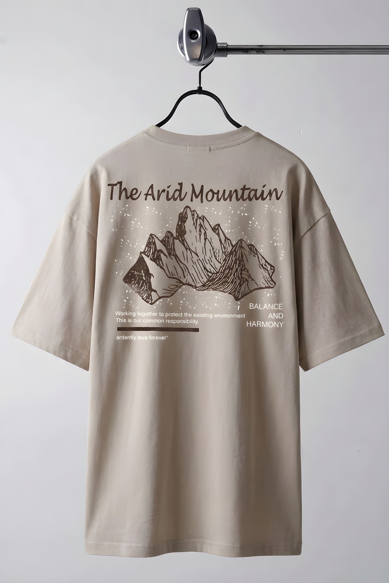 Erkek Arid Mountain Camel Oversize Salas T-Shirt