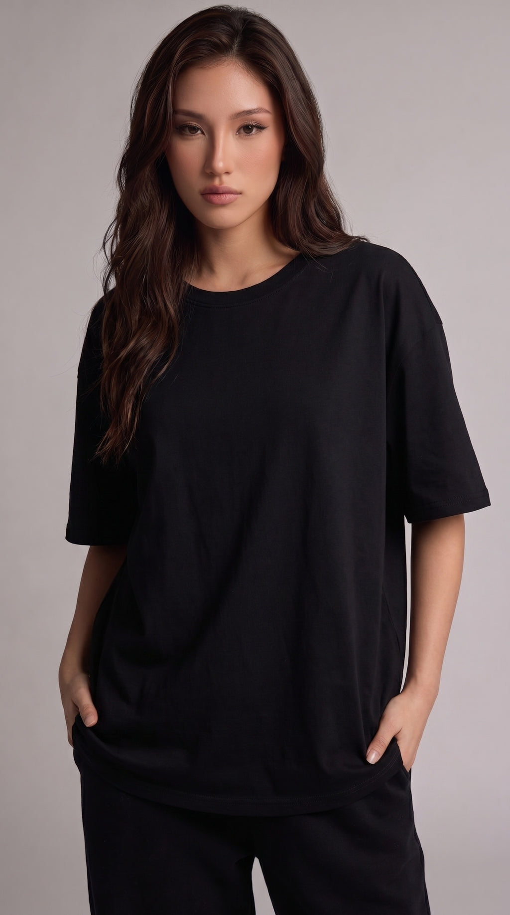 Kadın Siyah Black Jack Oversize Fit Bol Geniş Kalıp Salaş Kesim T-shirt