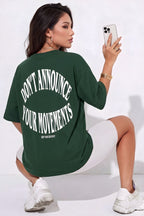 Dont Announce Yeşil Oversize Salas Boyfriend Kadın T-Shirt