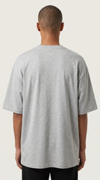 Erkek Melanj Gri Free Life Bisiklet Yaka Oversize Salas T-Shirt