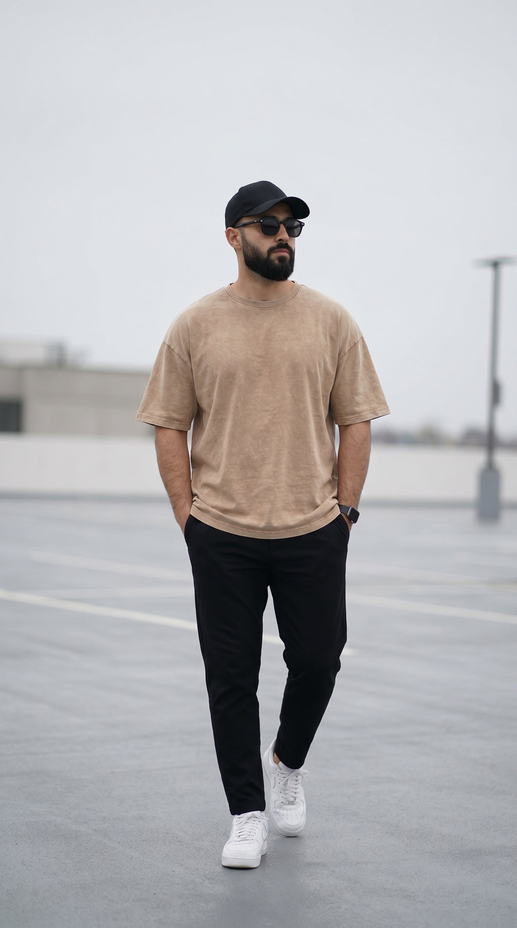 Erkek Taş Oversize Asit Yıkamalı Eskitme Efektli Boyalı T-Shirt