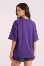 Kadın Spectacular Mor Oversize Salas T-Shirt
