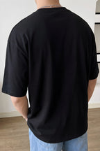 Erkek Siyah City Of Angels Oversize Fit Bol Geniş Kalıp Salaş Kesim T-shirt