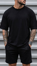 Erkek Siyah I Can Fly Oversize Fit Bol Geniş Kalıp Salaş Kesim T-shirt