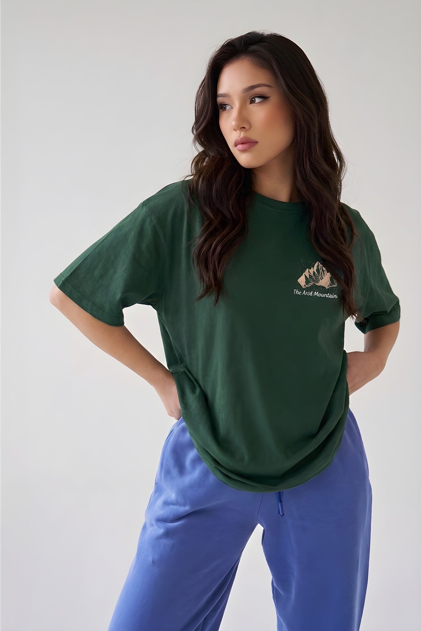 Arid Mountain Yeşil Oversize Salas Boyfriend Kadın T-Shirt