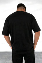 Erkek Siyah Different Oversize Fit Bol Geniş Kalıp Salaş Kesim T-shirt