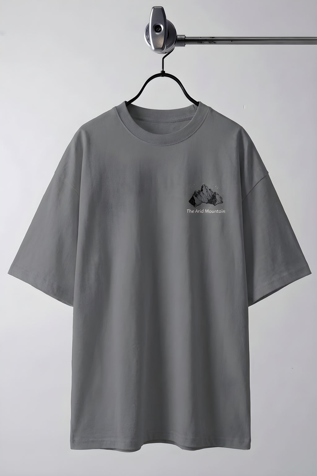 Erkek Arid Mountain Oversize Gri Salas T-Shirt