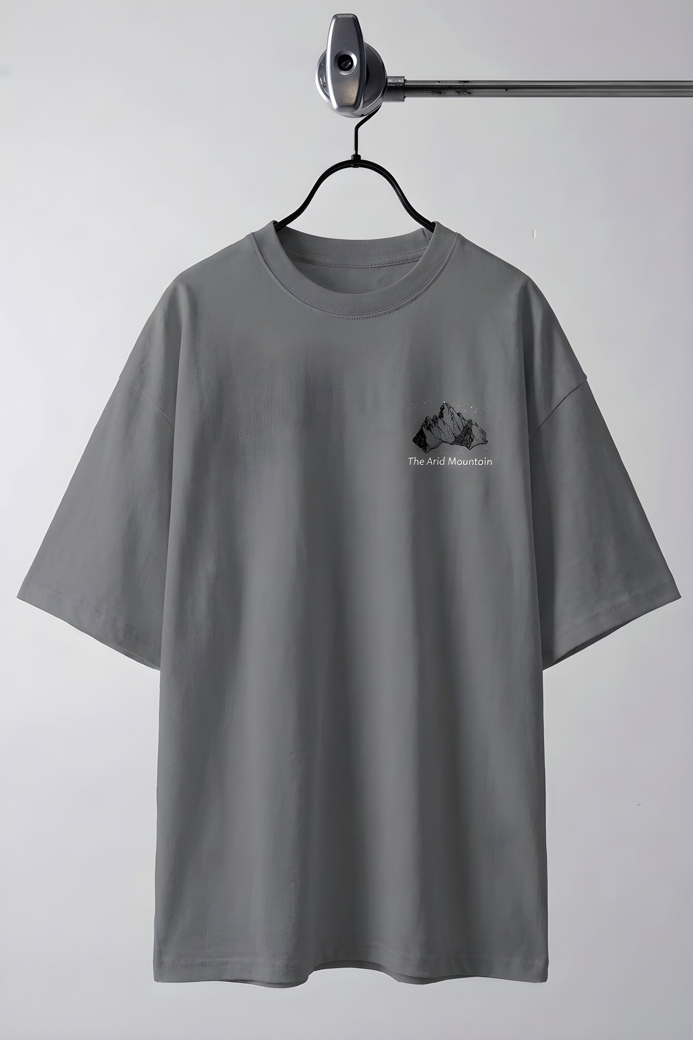 Erkek Arid Mountain Oversize Gri Salas T-Shirt