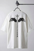 Erkek Ekru Beyaz I Can Fly Oversize Fit Bol Geniş Kalıp Salaş Kesim T-shirt