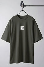 Erkek Haki Free Life Bisiklet Yaka Oversize Salas T-Shirt