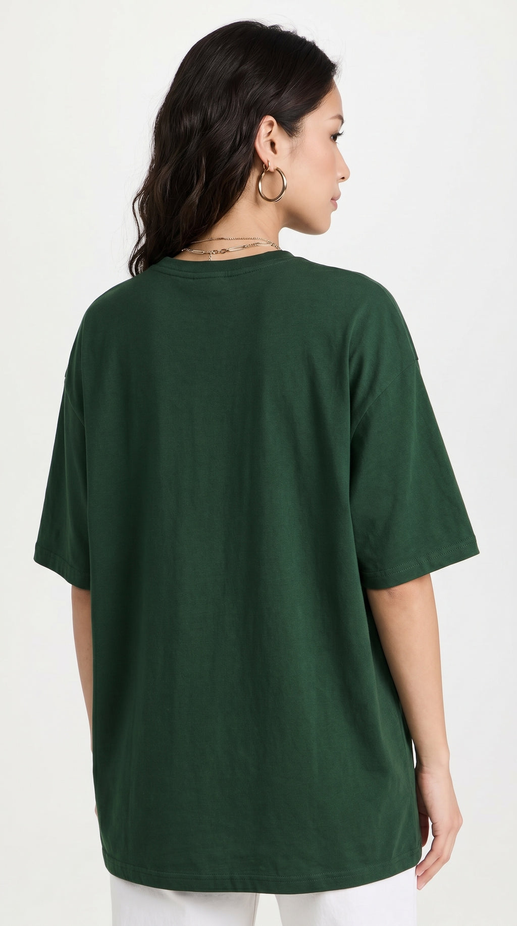Kadın Nefti Basic Düz Baskısız Oversize Salas T-Shirt