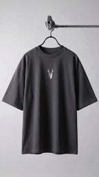 Kadın Füme Geyik Oversize Salas Boyfriend T-shirt