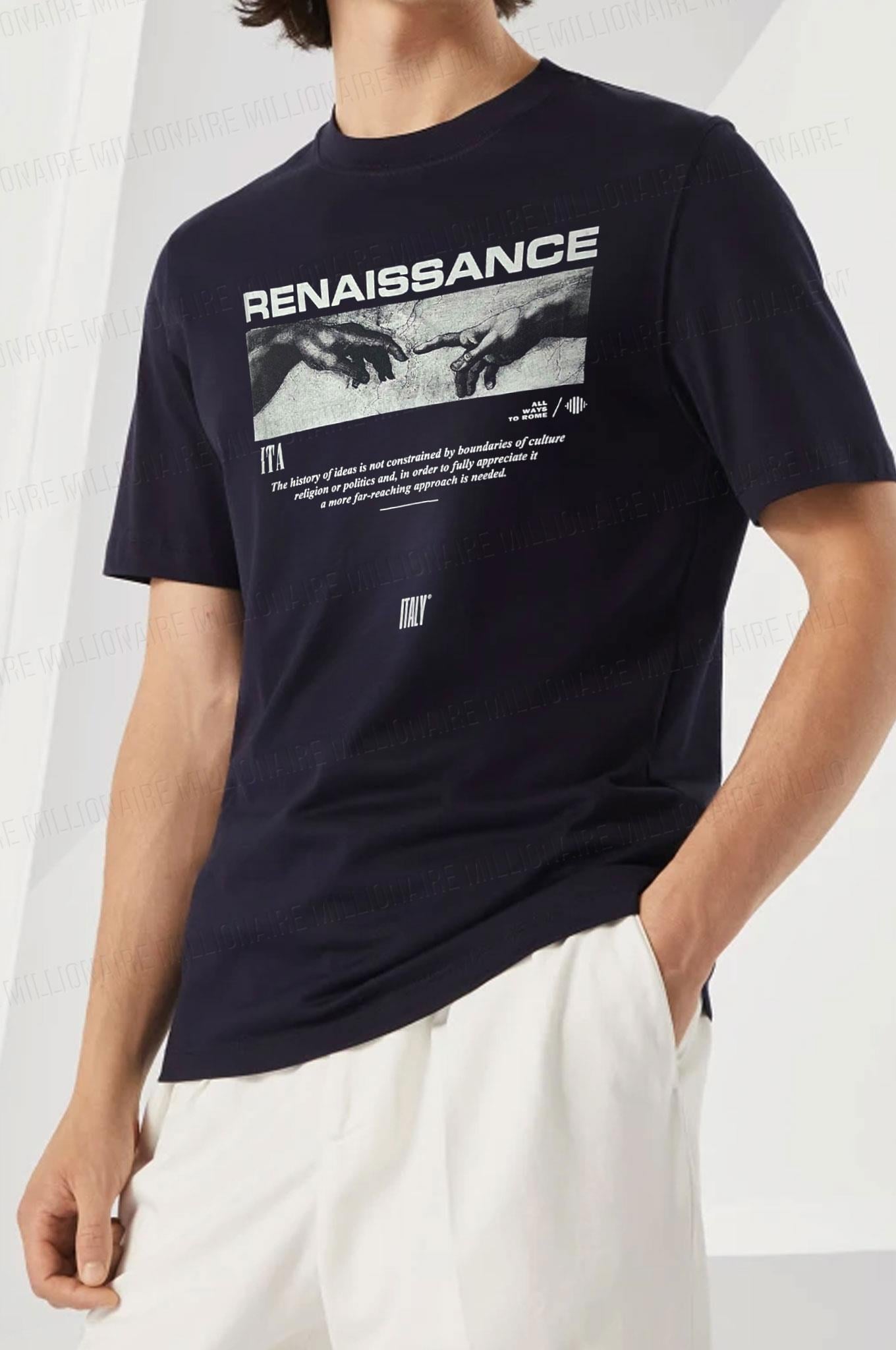 Erkek Lacivert Renaissance Regular Fit Normal Kalıp T-shirt