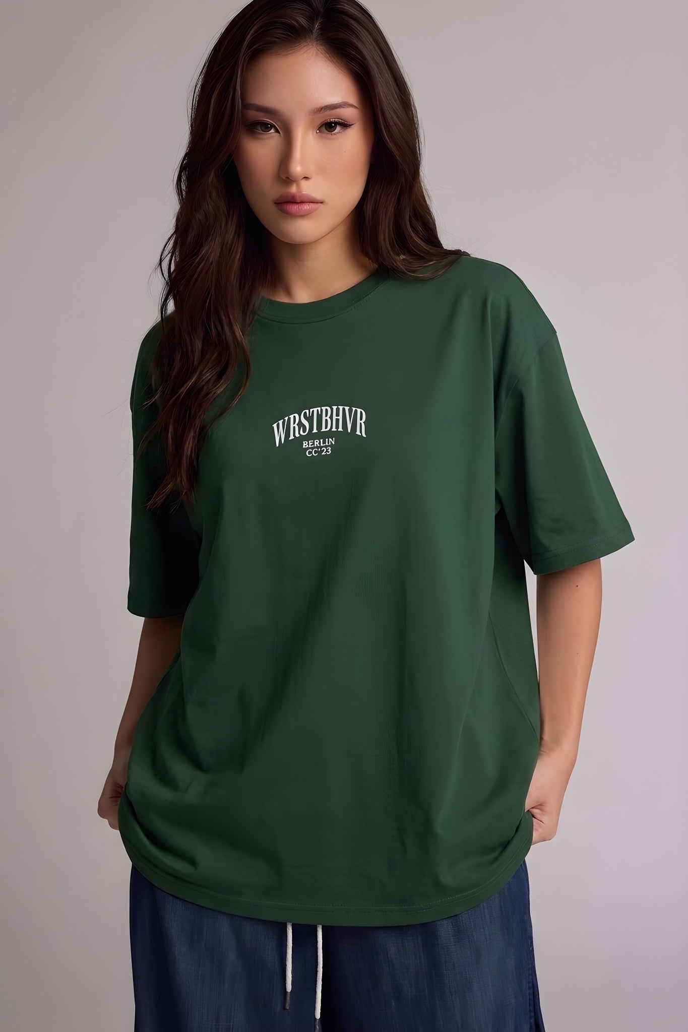 Dont Announce Yeşil Oversize Salas Boyfriend Kadın T-Shirt