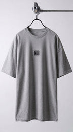 Erkek Melanj Gri Free Life Bisiklet Yaka Oversize Salas T-Shirt