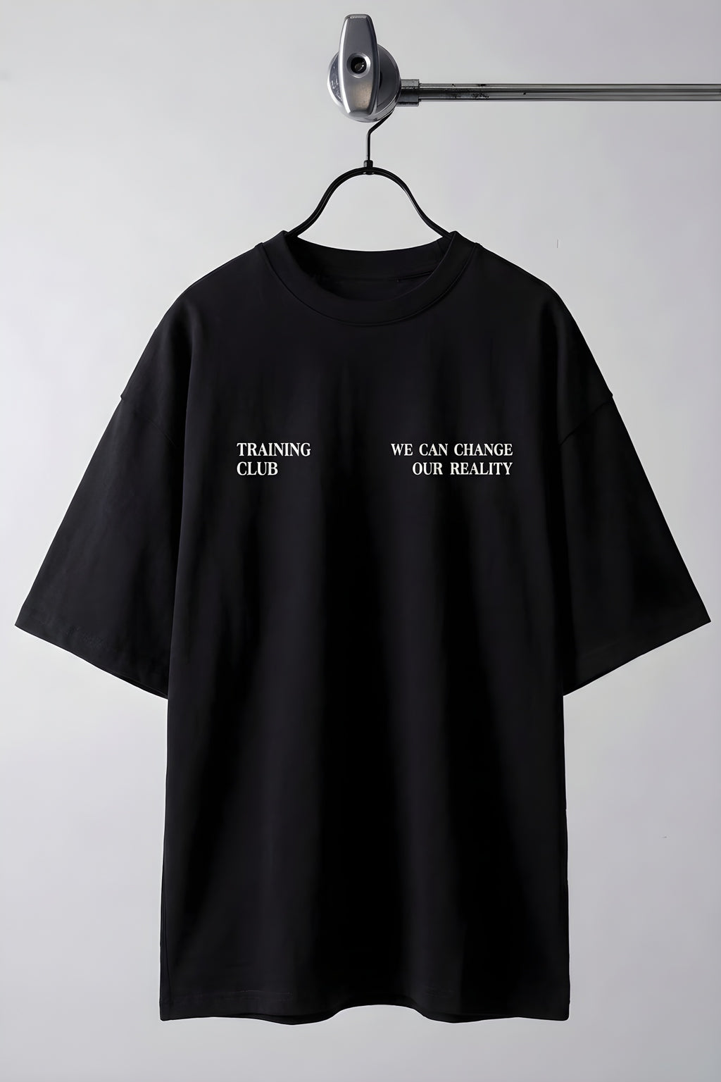 Erkek Siyah Training Club Oversize Fit Bol Geniş Kalıp Salaş Kesim T-shirt