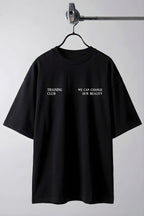 Erkek Siyah Training Club Oversize Fit Bol Geniş Kalıp Salaş Kesim T-shirt