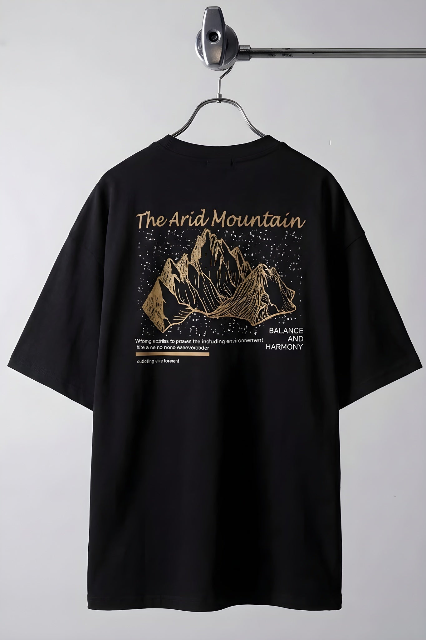 Erkek Arid Mountain Siyah Oversize Salas Boyfriend T-Shirt