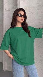 Kadın Bntn Basic Düz Baskısız Oversize Salas T-Shirt