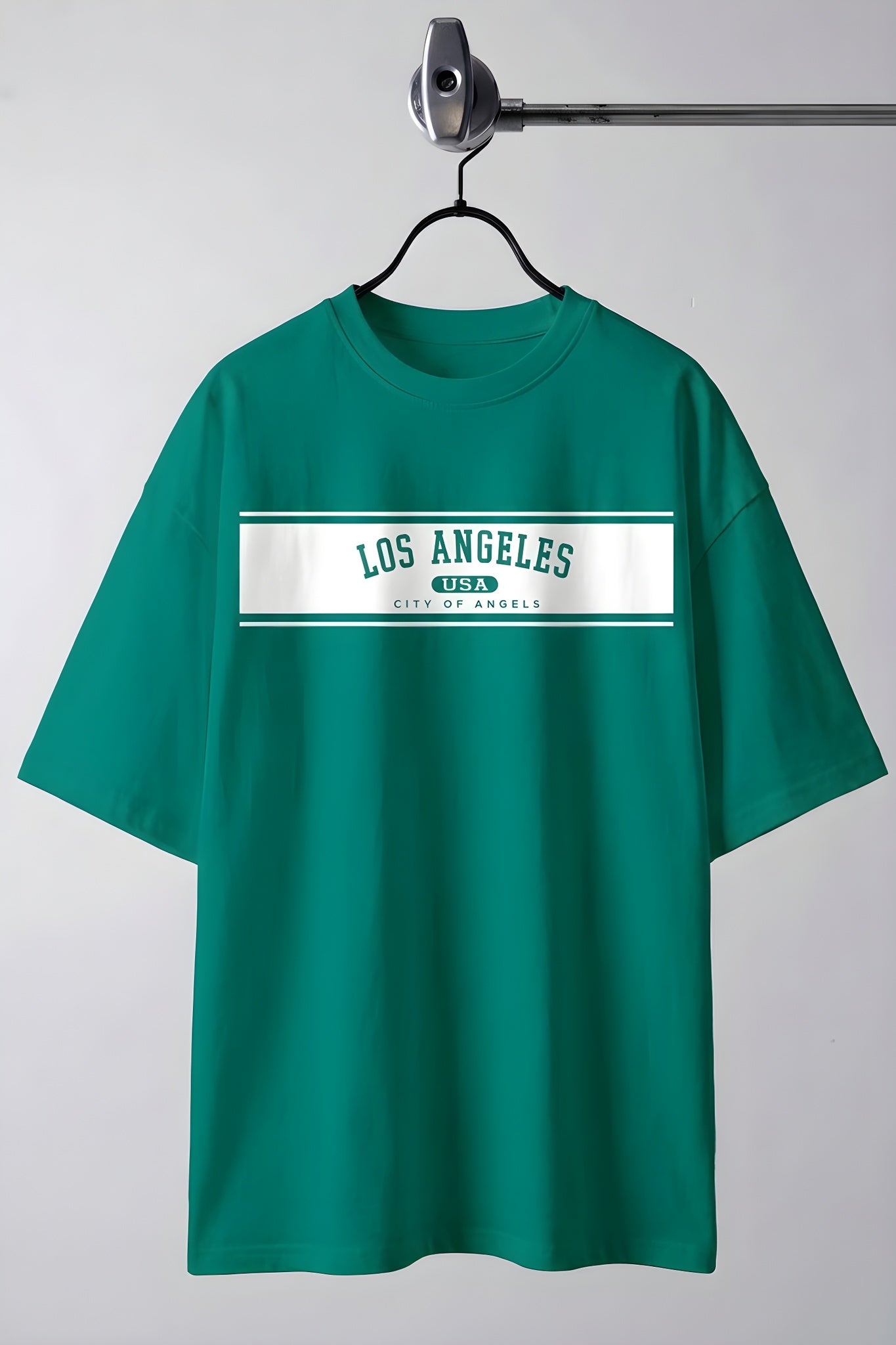 Erkek Bntn Yeşil City Of Angels Oversize Fit Bol Geniş Kalıp Salaş Kesim T-shirt