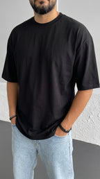 Erkek Siyah I Can Fly Oversize Fit Bol Geniş Kalıp Salaş Kesim T-shirt