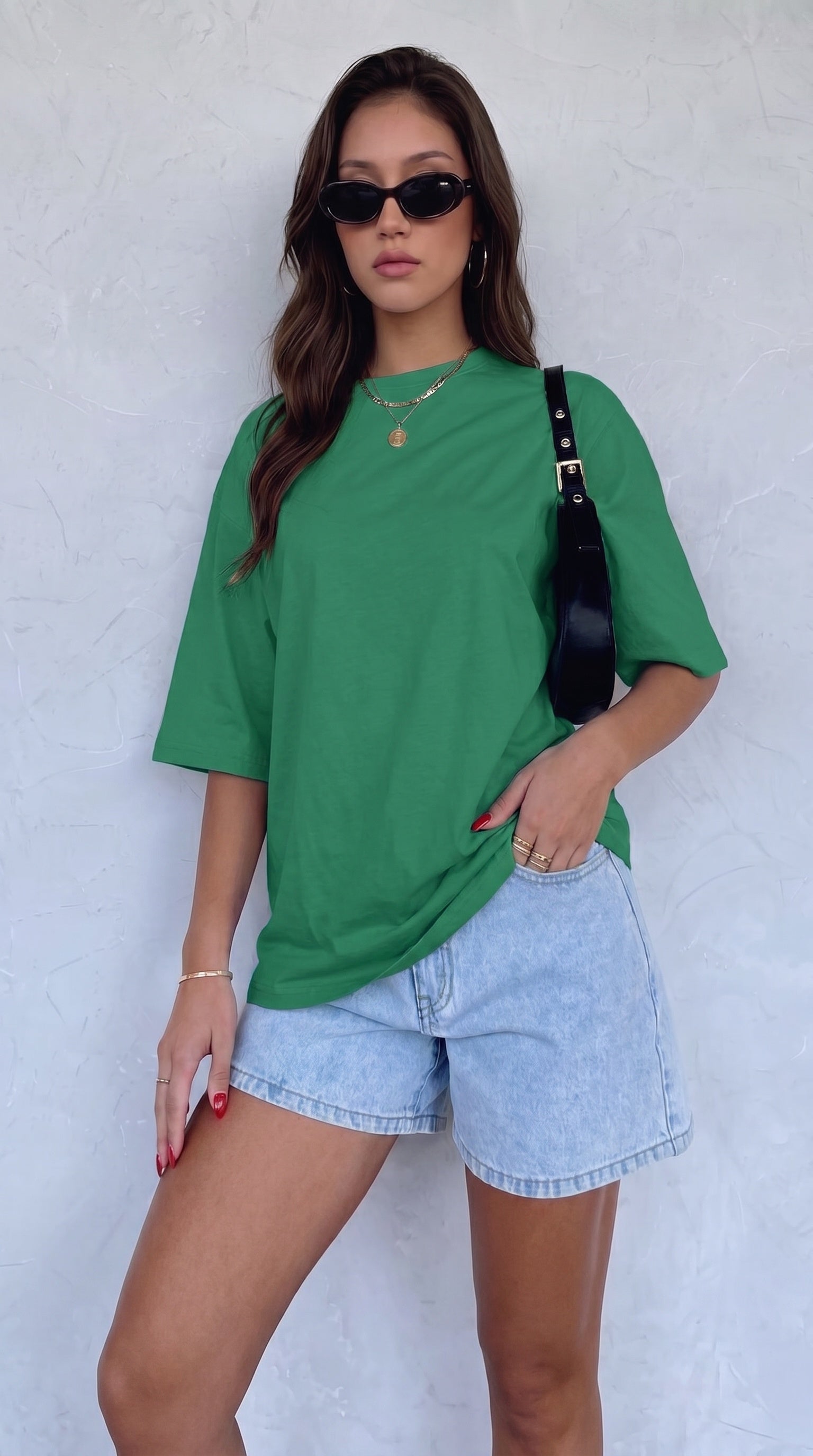 Kadın Bntn Basic Düz Baskısız Oversize Salas T-Shirt