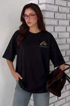Arid Mountain Siyah Oversize Salas Boyfriend Kadın T-Shirt