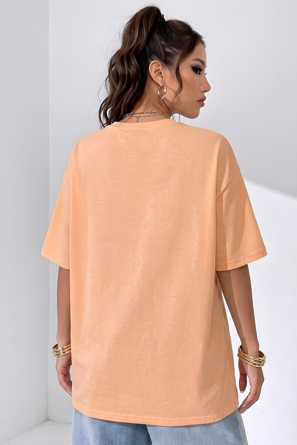 Somon Basic Düz Baskısız Oversize Salas Boyfriend Kadın T-Shirt
