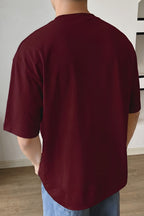 Erkek Bordo Spectacular Oversize Salas T-Shirt