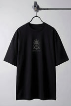 Erkek Siyah Royal Essence Oversize Fit Bol Geniş Kalıp Salaş Kesim T-shirt