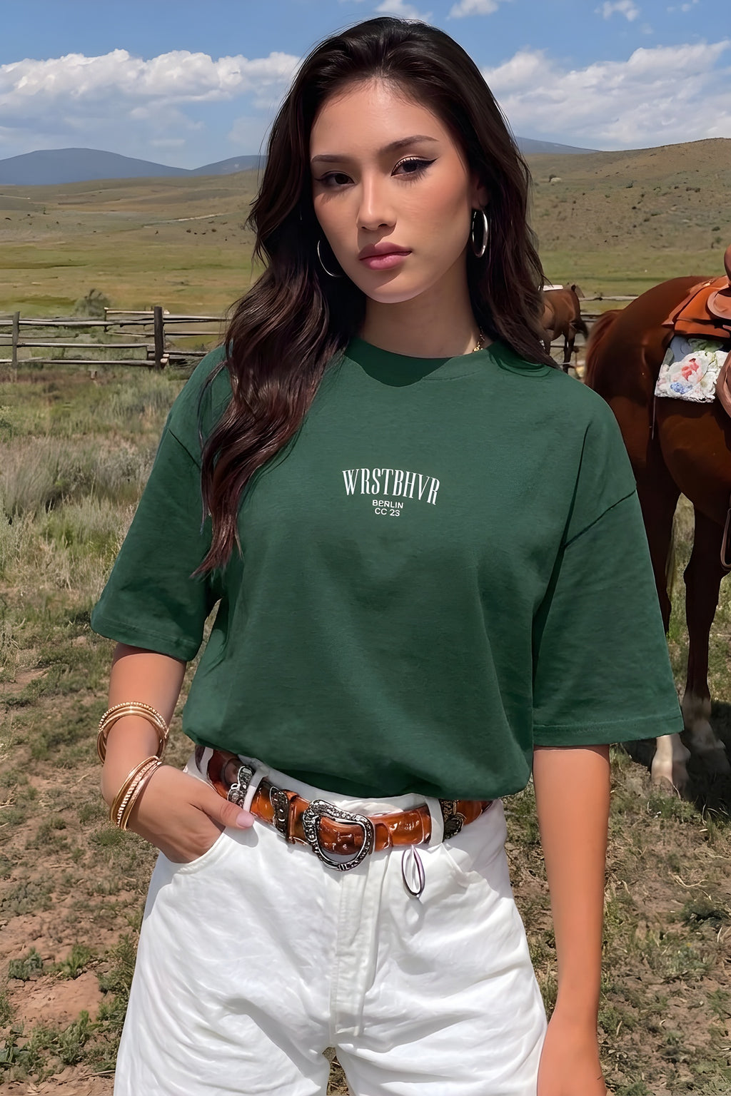 Dont Announce Yeşil Oversize Salas Boyfriend Kadın T-Shirt