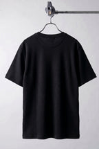 Erkek Siyah Henley Yaka Tişört Üç Düğmeli Patlı Fitilli Regular T-shirt