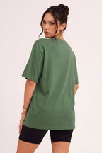 Spectacular Açık Yeşil Oversize Salas Boyfriend Kadın T-Shirt