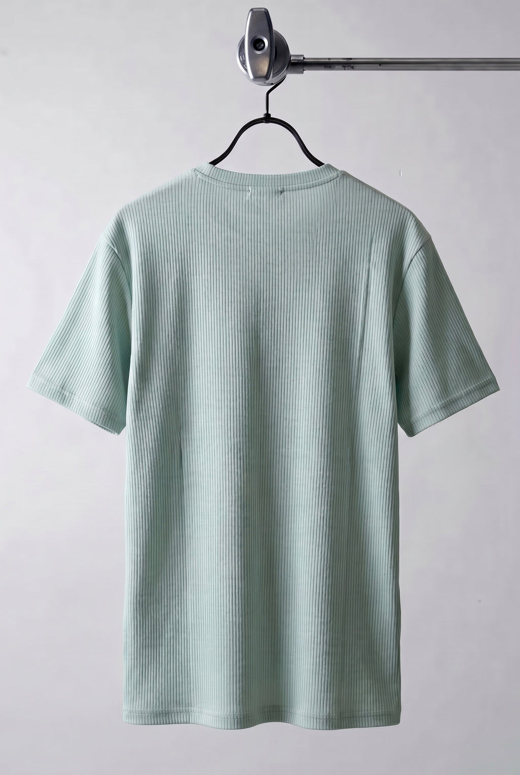 Erkek Mint Henley Yaka Tişört Üç Düğmeli Patlı Fitilli Regular T-shirt