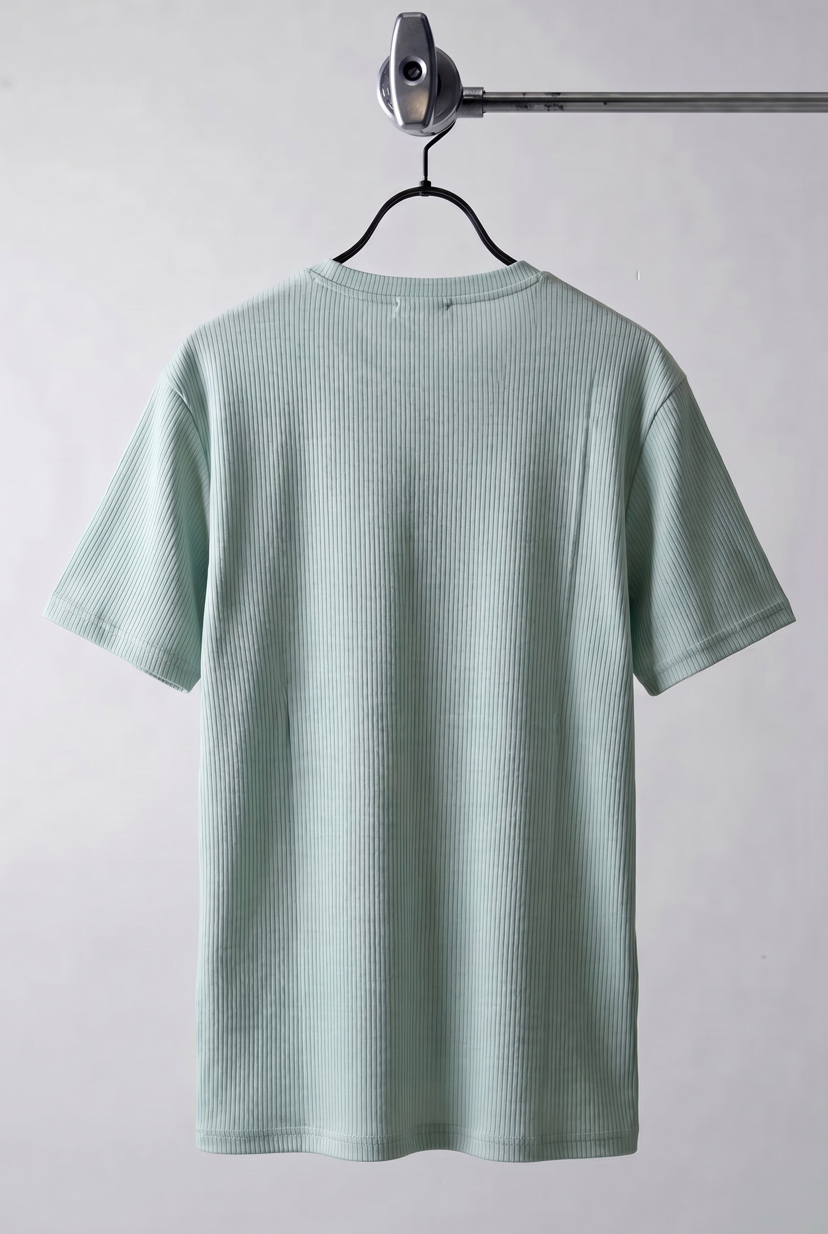 Erkek Mint Henley Yaka Tişört Üç Düğmeli Patlı Fitilli Regular T-shirt