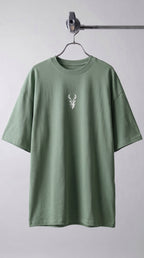 Kadın Açık Yeşil Geyik Oversize Salas Boyfriend T-shirt
