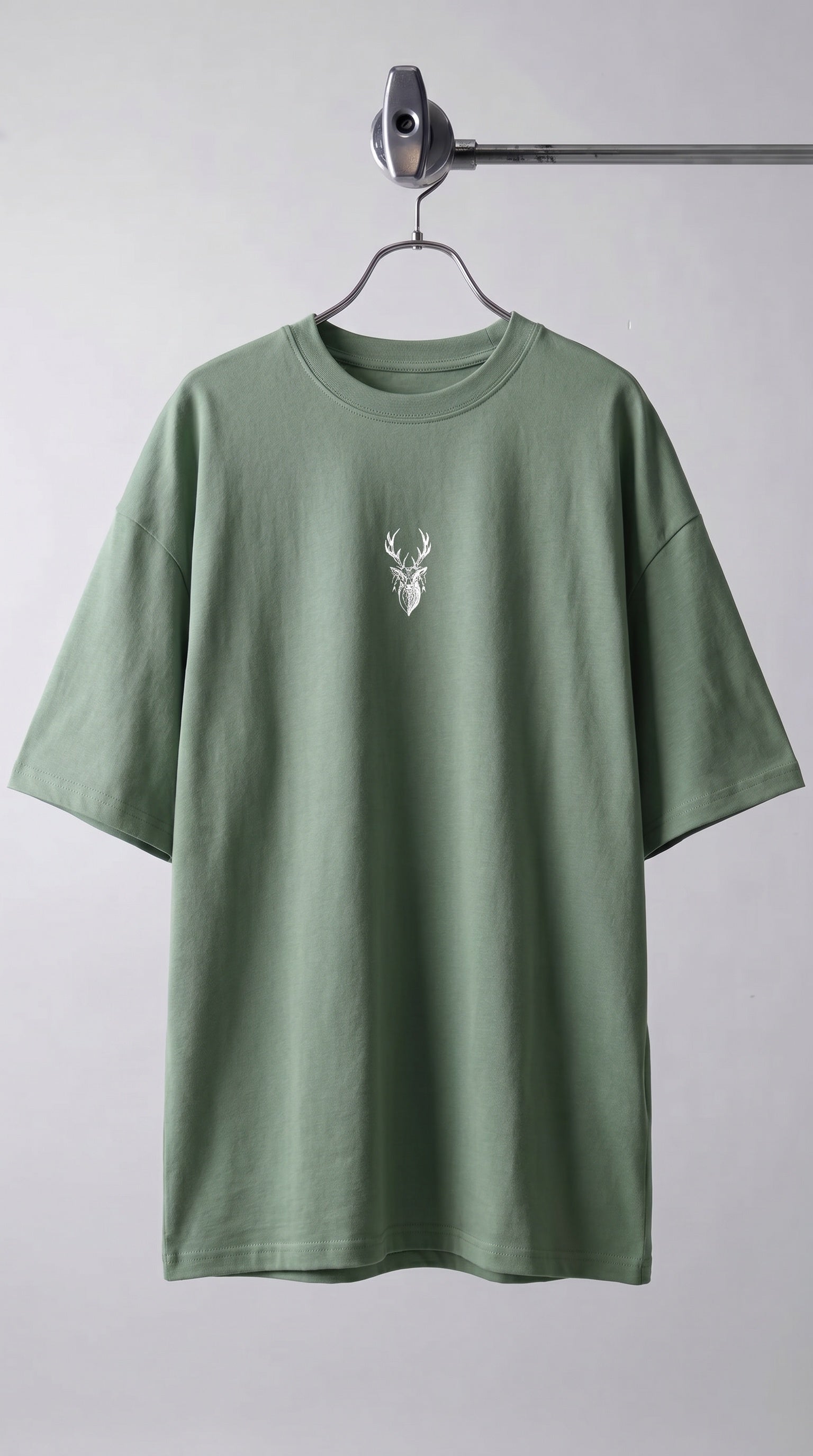 Kadın Açık Yeşil Geyik Oversize Salas Boyfriend T-shirt