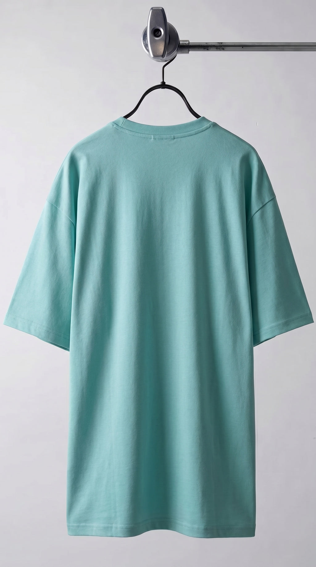Erkek Turkuaz Basic Düz Baskısız Oversize Salas T-Shirt