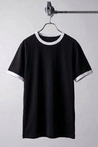 Erkek Siyah Renkli Tişört Bisiklet Yaka Kol Garnili Regular T-shirt