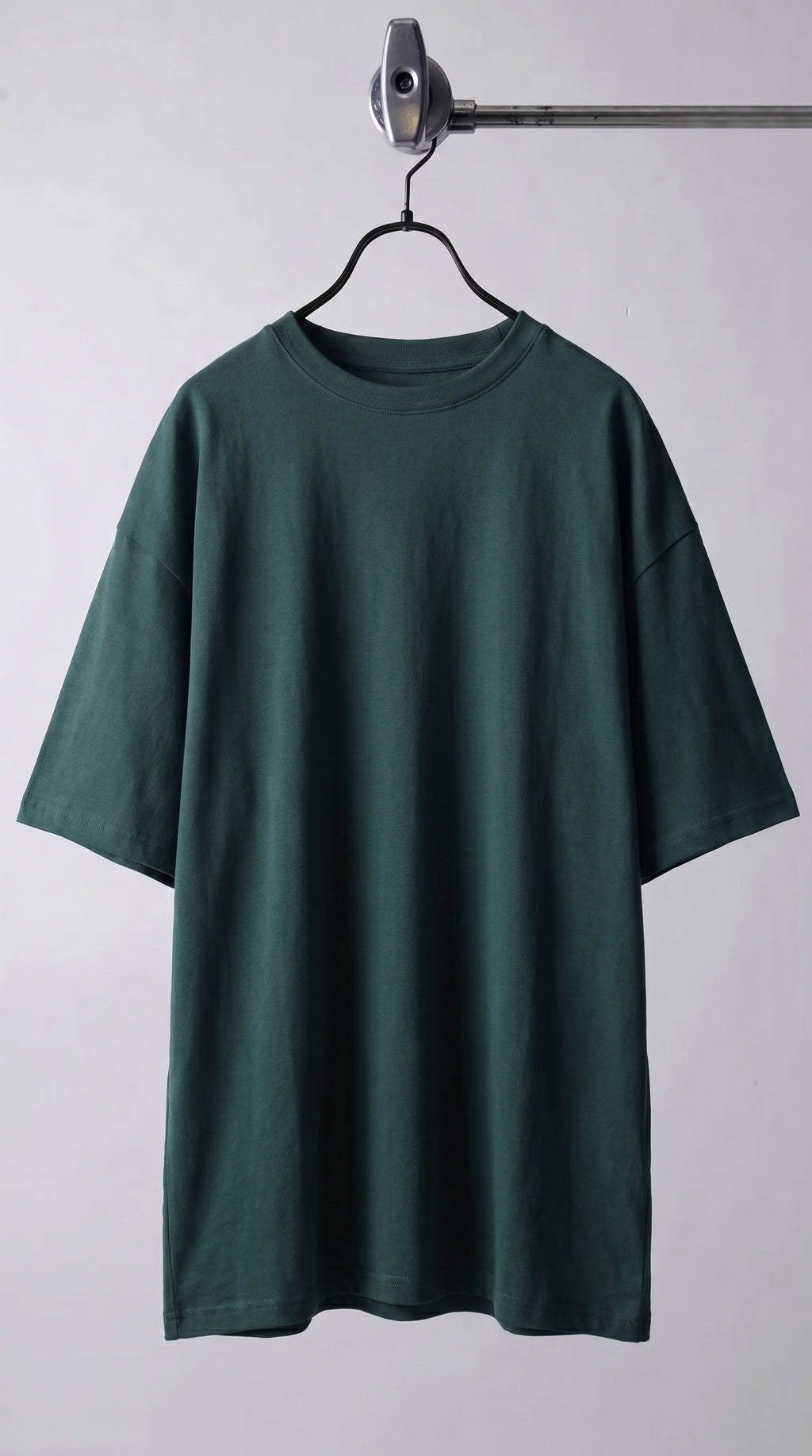 Kadın Petrol Yeşili Basic Düz Baskısız Oversize Salas T-Shirt