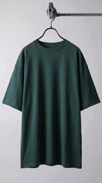 Kadın Petrol Yeşili Basic Düz Baskısız Oversize Salas T-Shirt