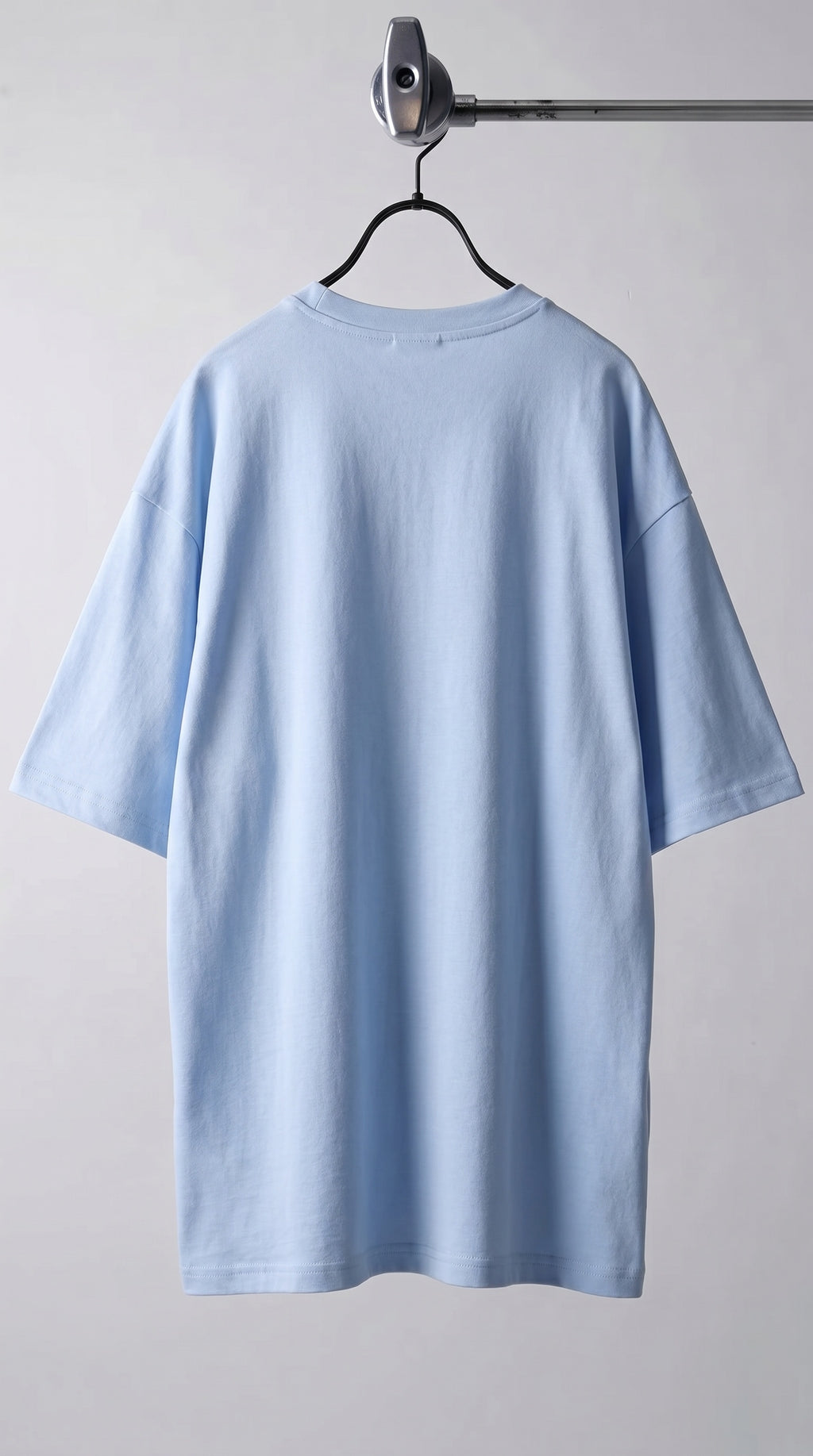 1 Adet Erkek Açık Bebe Mavi Basic Düz Baskısız Oversize Salas Loose Fit T-shirt