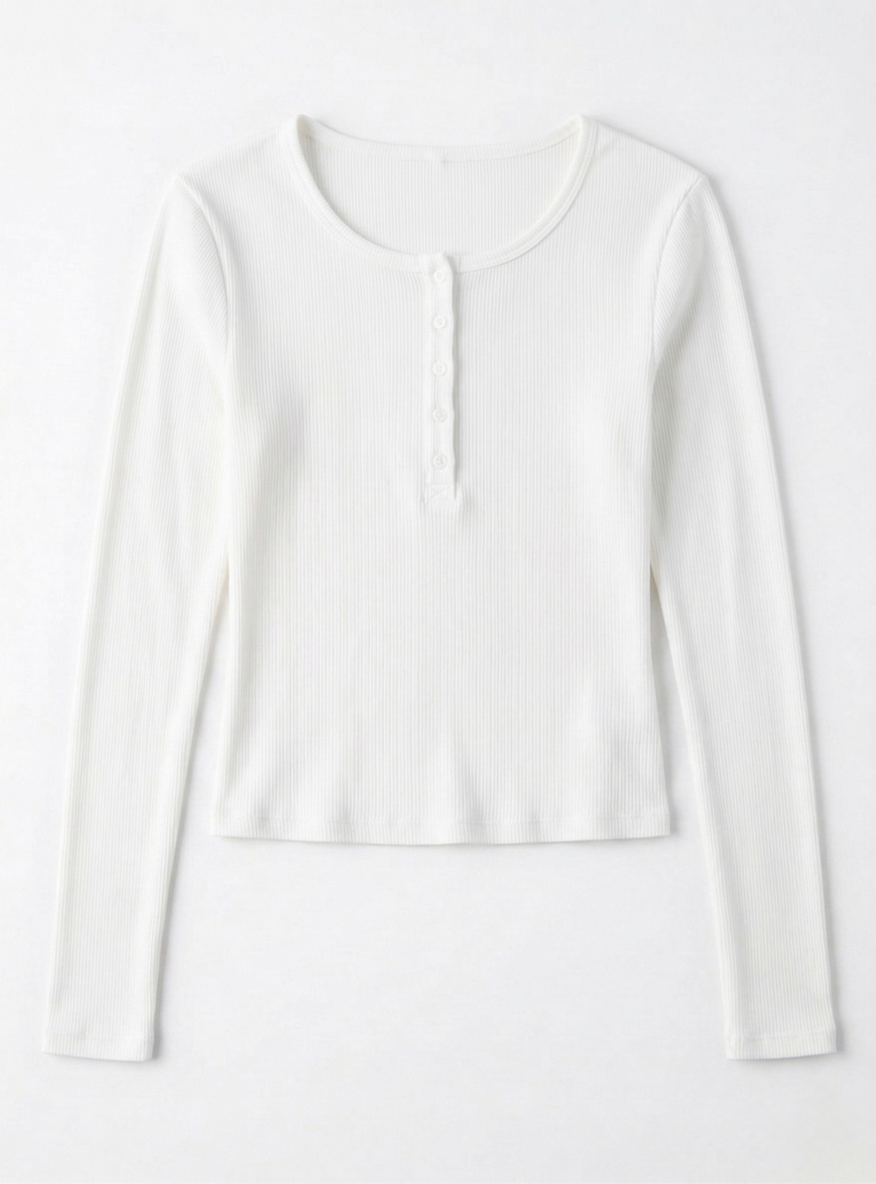 Kadın Beyaz Düğme Detaylı Patlı Düğmeli Bisiklet Yaka Uzun Kollu Fitilli Kaşkorse Bluz Body