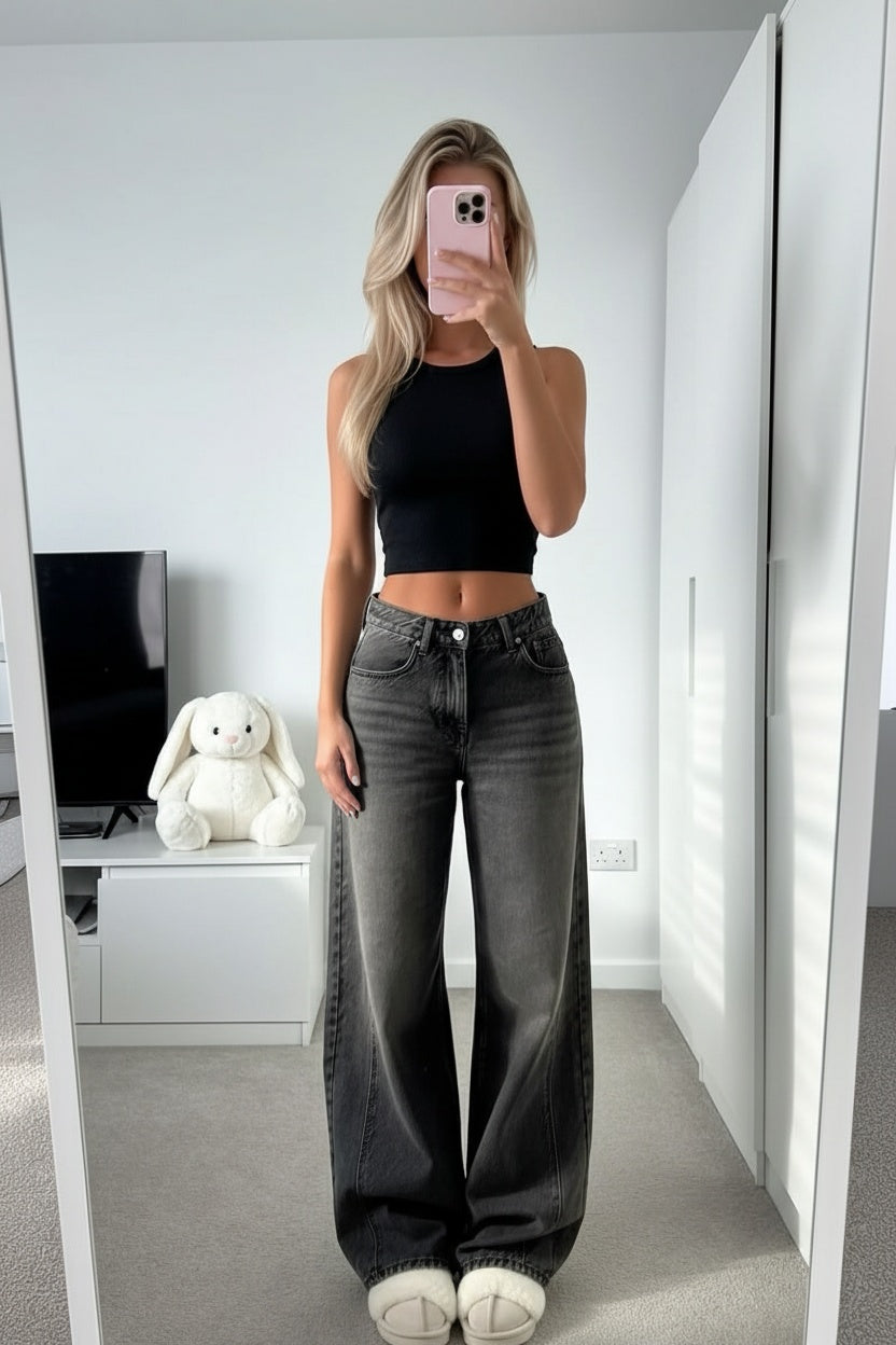 Kadın Siyah Kolsuz Bisiklet Yaka Likralı Sıfır Kol Atlet  Body Crop Bluz