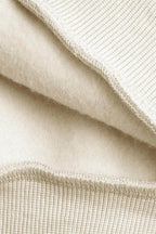 Erkek Kırık Beyaz Krem Ekru Spectacular Baskılı 0 Sıfır Yaka Oversize Salaş Bol Kesim Polar Sweatshirt