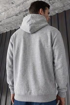 Erkek Gri Düz Kapüşonlu Oversize 3 iplik Şardonlu Salaş Bol Kesim Hoodie Sweatshirt