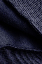 Erkek Lacivert Dreamer Baskılı 0 Sıfır Yaka Oversize Salaş Bol Kesim Polar Sweatshirt