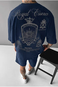 Erkek Lacivert Royal Oversize Fit Bol Geniş Kalıp Salaş Kesim T-shirt